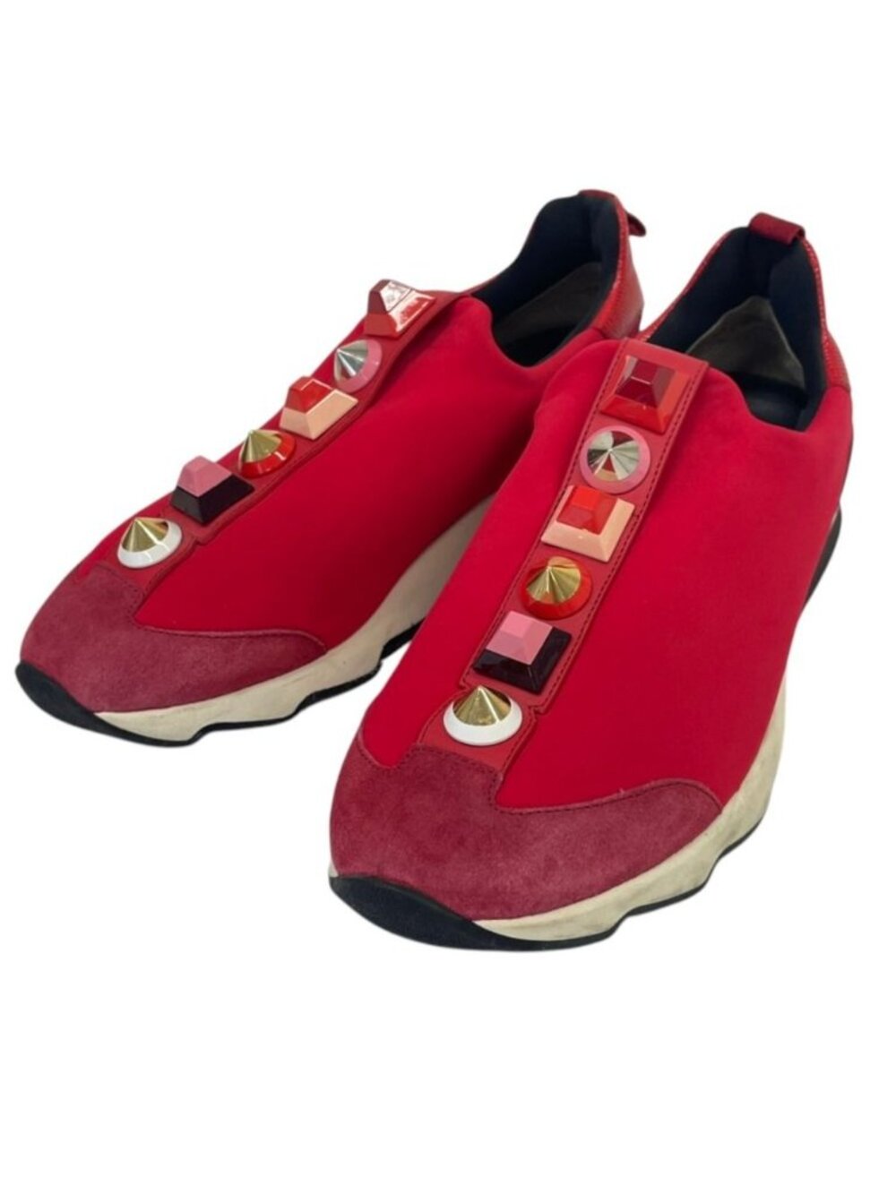 Fendi Rainbow Studded Neoprene Sneakers